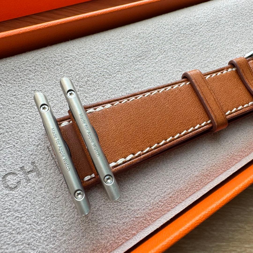 2350 Apple Watch エルメス　ブラウン　レザー　ドゥブルトゥール