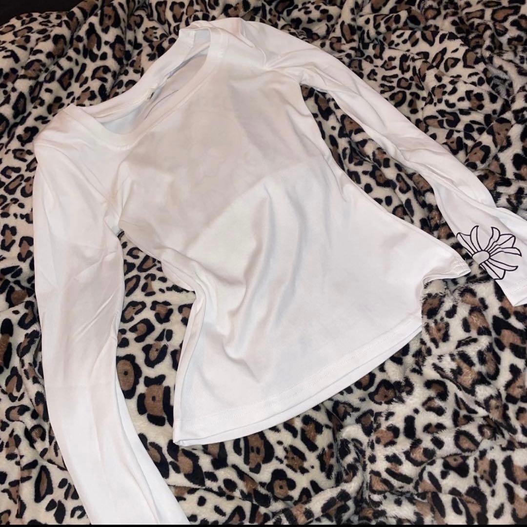 D*m様 即日発送 クロムハーツ柄　ロングスリーブTシャツ　ホワイトSサイズ ピ