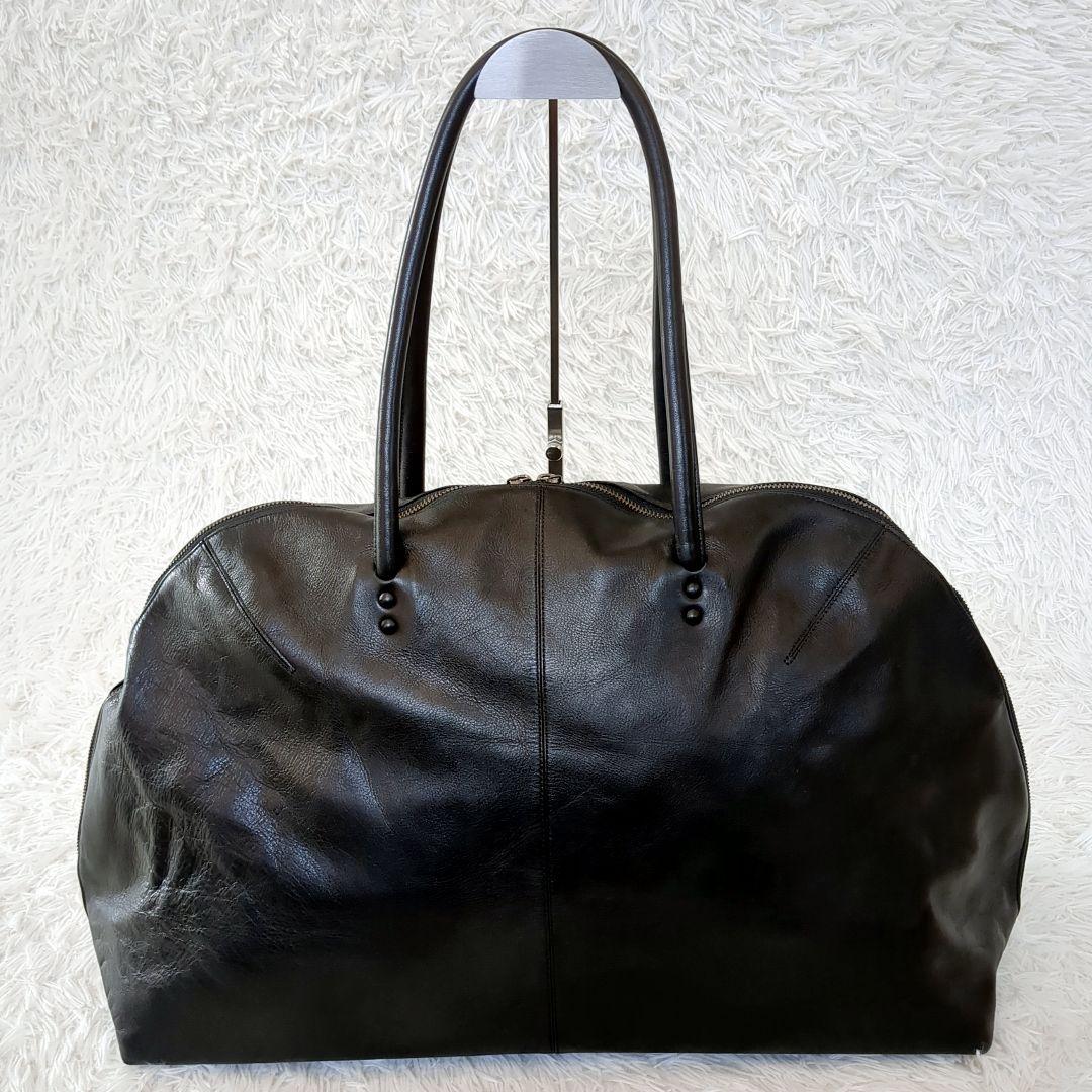 【大容量】JURGEN LEHL ヨーガンレール　レザーボストンバッグ 黒