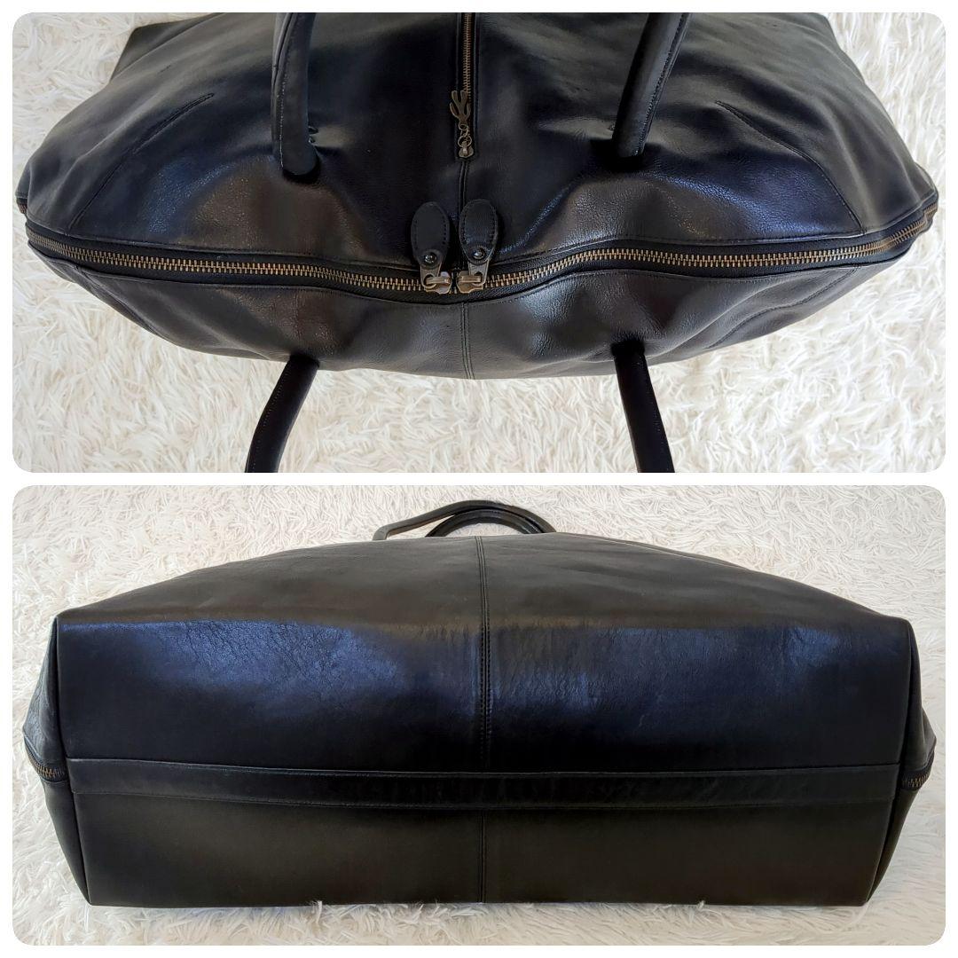 【大容量】JURGEN LEHL ヨーガンレール　レザーボストンバッグ 黒