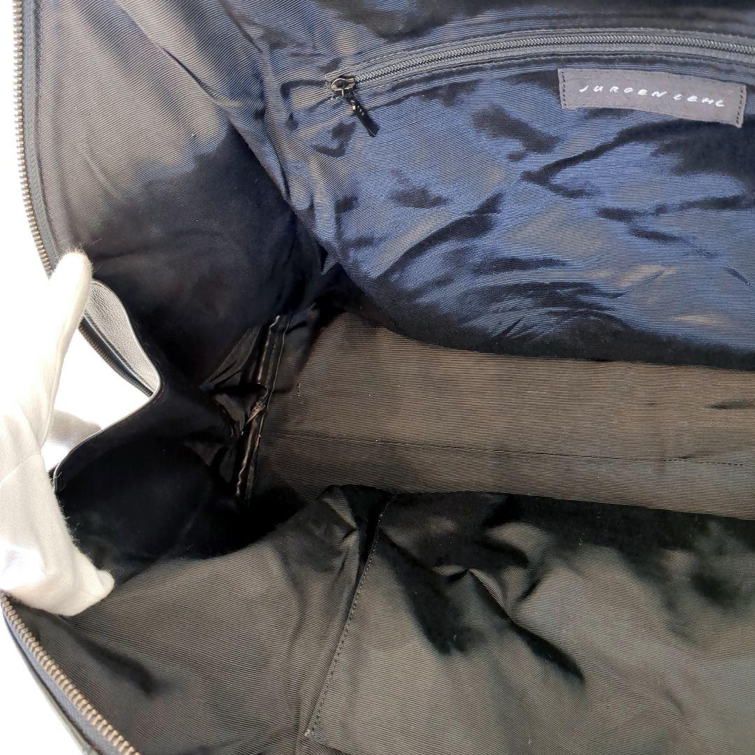 【大容量】JURGEN LEHL ヨーガンレール　レザーボストンバッグ 黒