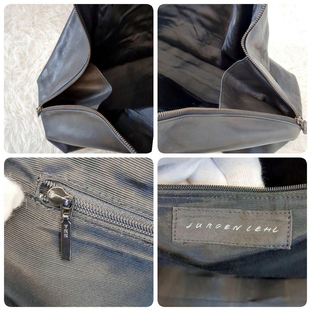 【大容量】JURGEN LEHL ヨーガンレール　レザーボストンバッグ 黒