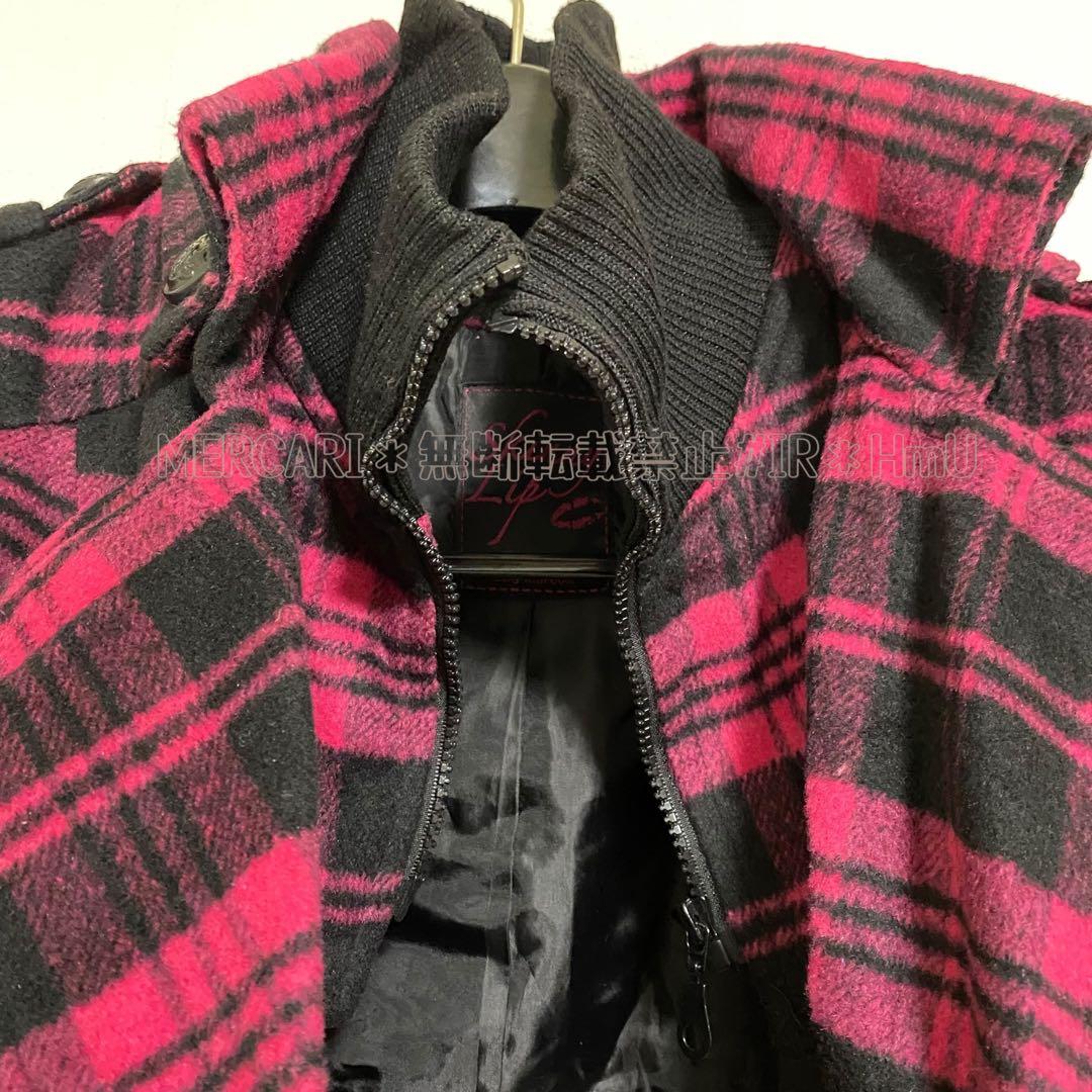 Skinny Lip ピンク チェック コート M 平成ギャル　Y２K