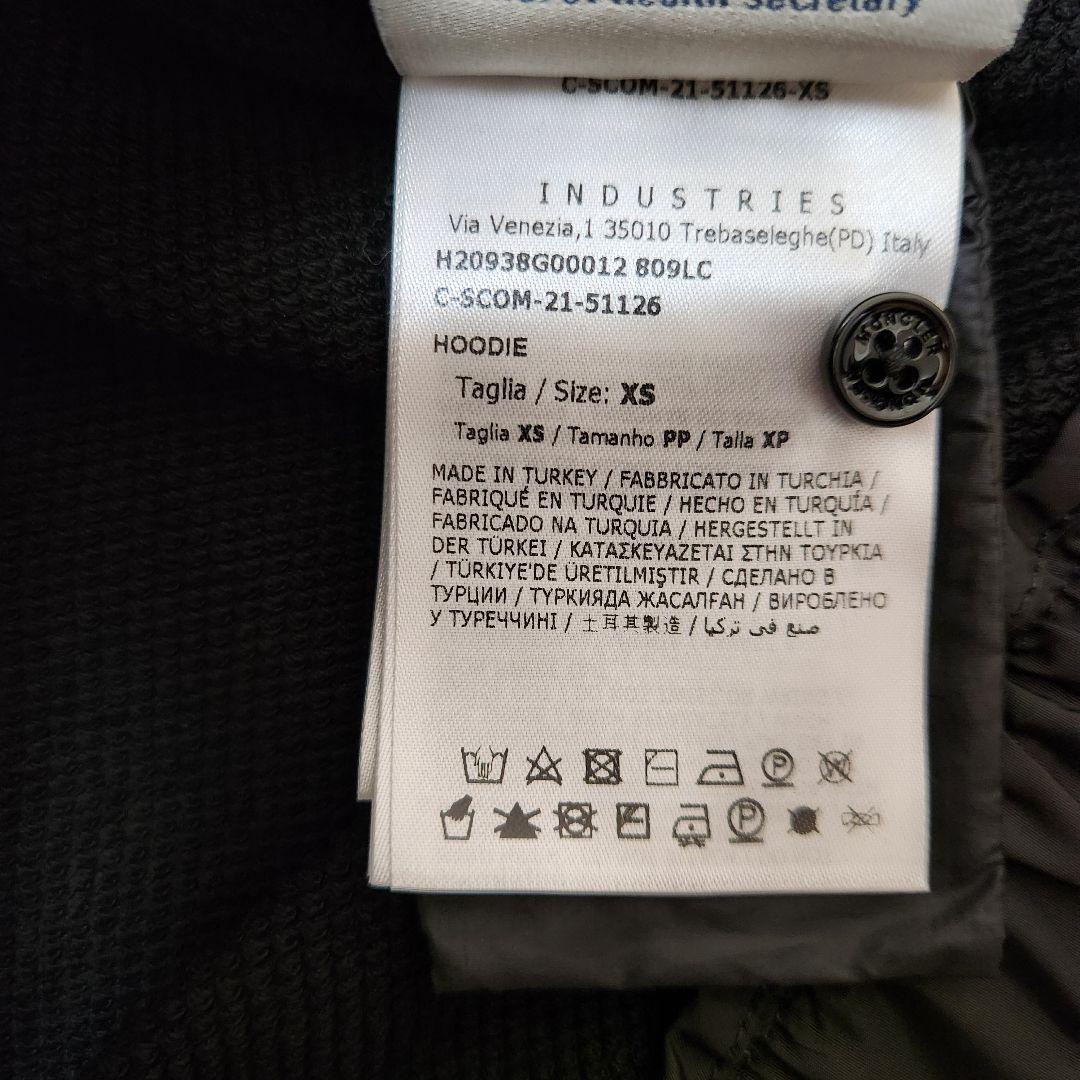 【良品】MONCLER ワッペンロゴ ベルト ナイロン切り替え フード 黒 XS