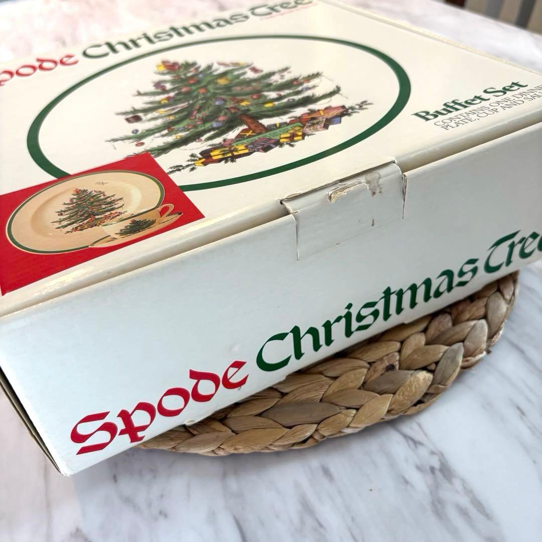 【箱付き・英国製】スポード　クリスマスツリー　プレート カップ・ソーサーセット②