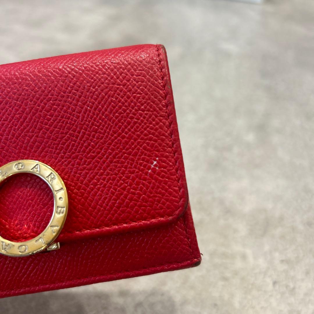 【sk/12.20/10】BVLGARI レッド 三つ折り財布