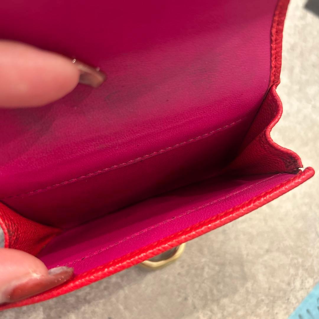 【sk/12.20/10】BVLGARI レッド 三つ折り財布