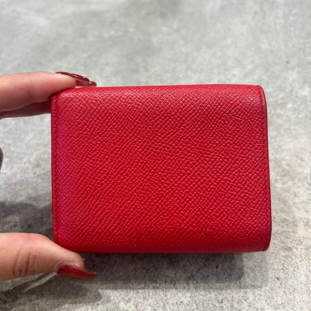 【sk/12.20/10】BVLGARI レッド 三つ折り財布