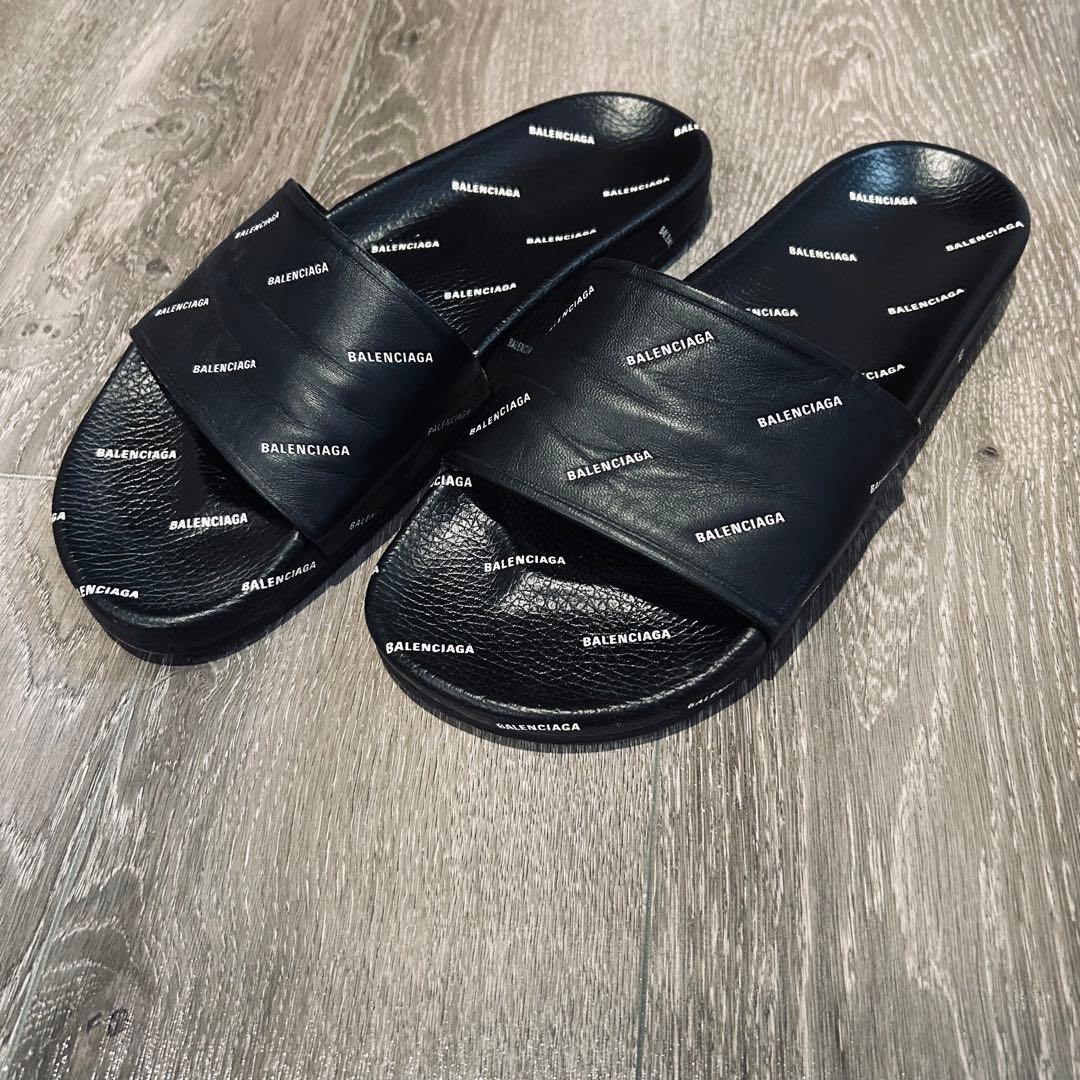 【美品】 balenciaga サンダル 27.0 総柄 レザー