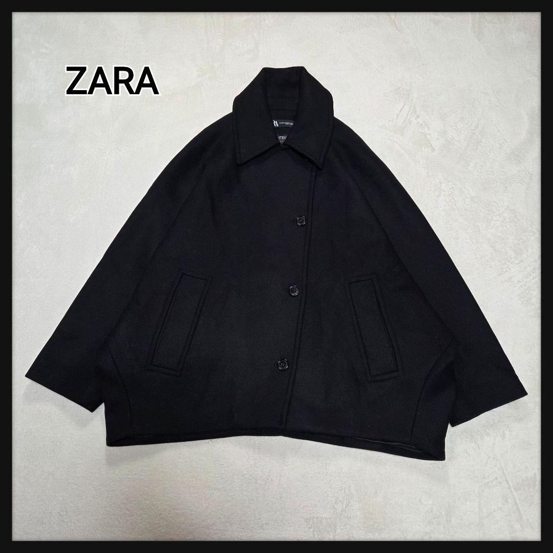 ZARA×MANTECO ウールブレンドオーバーサイズコート Sサイズ ブラック