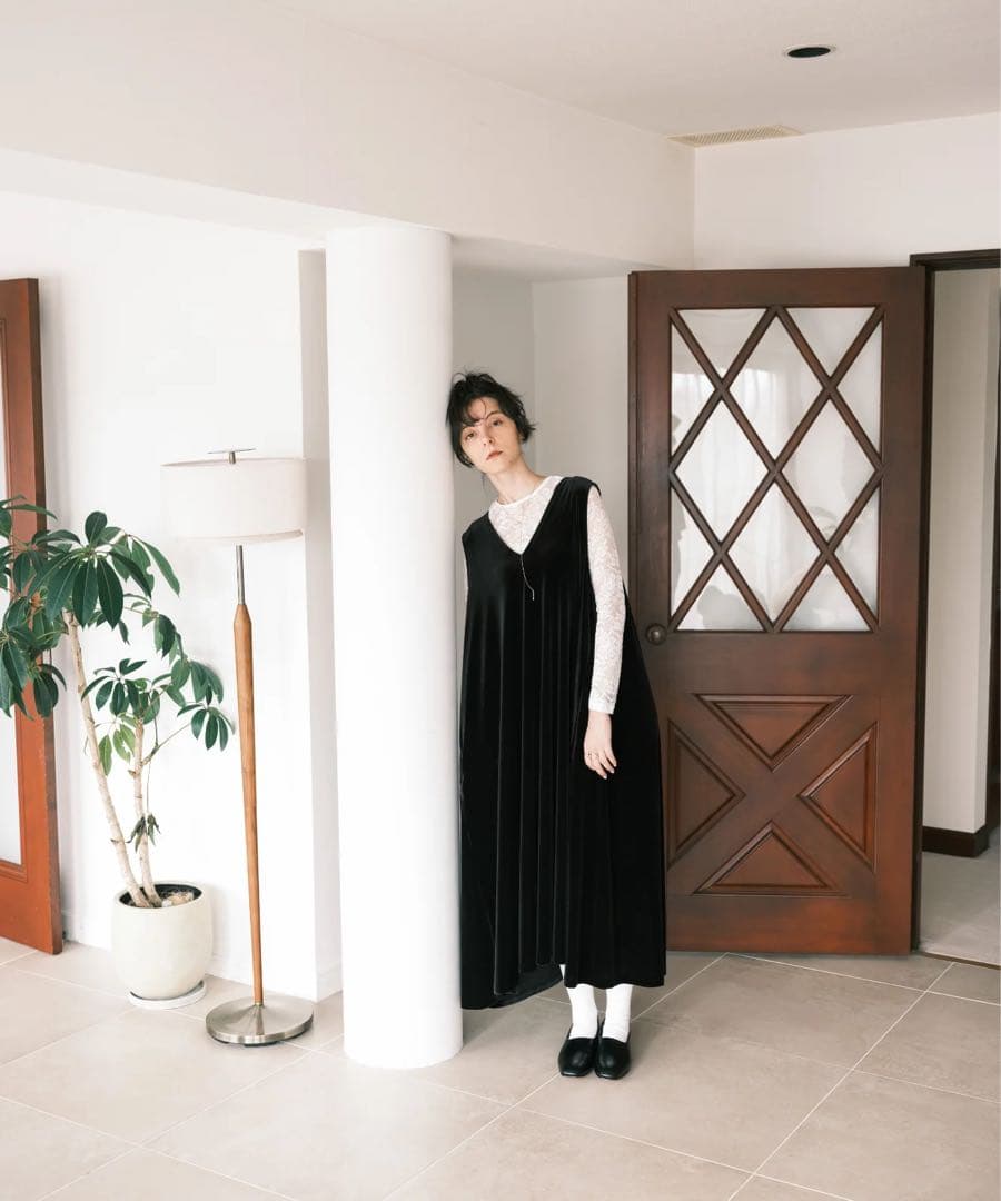 foufou THE DRESS #16 サイズ1 ノースリーブベロアワンピース