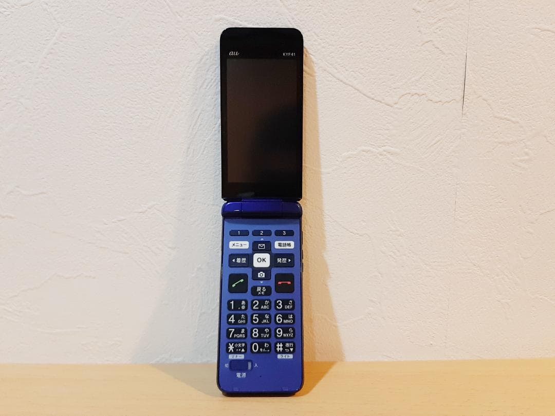 au かんたんケータイ KYF41 ロイヤルブルー 【SIMフリ−解除済】