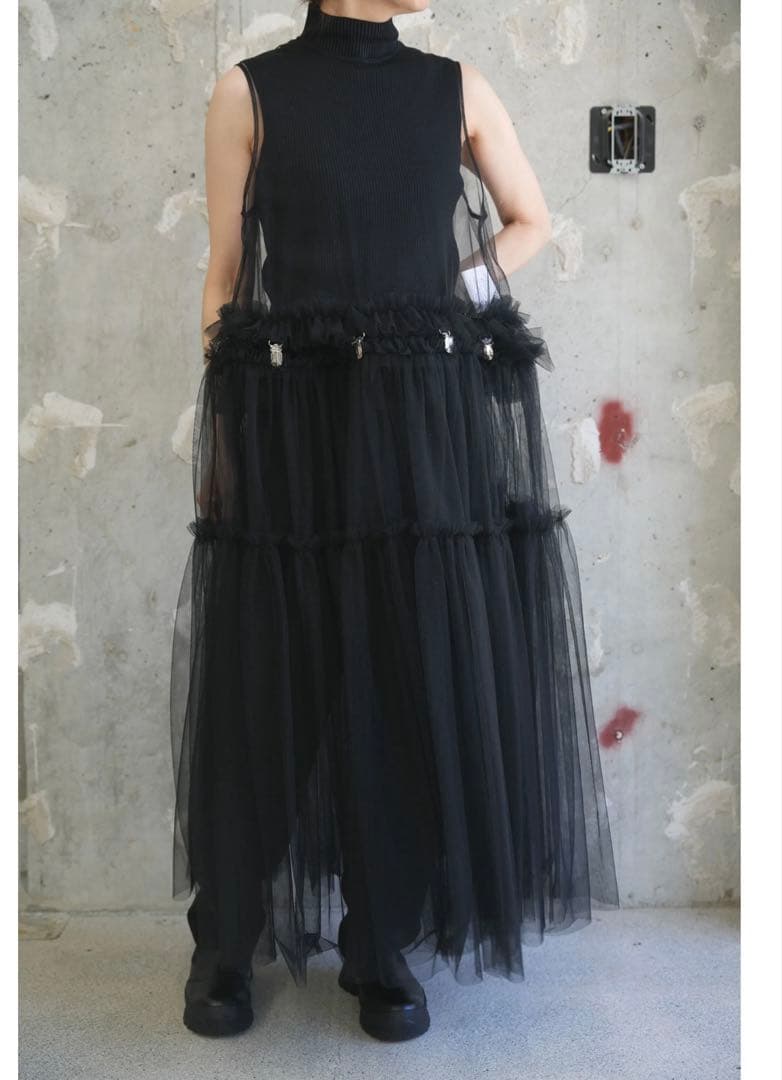 noirkeininomiya 黒チュールワンピース