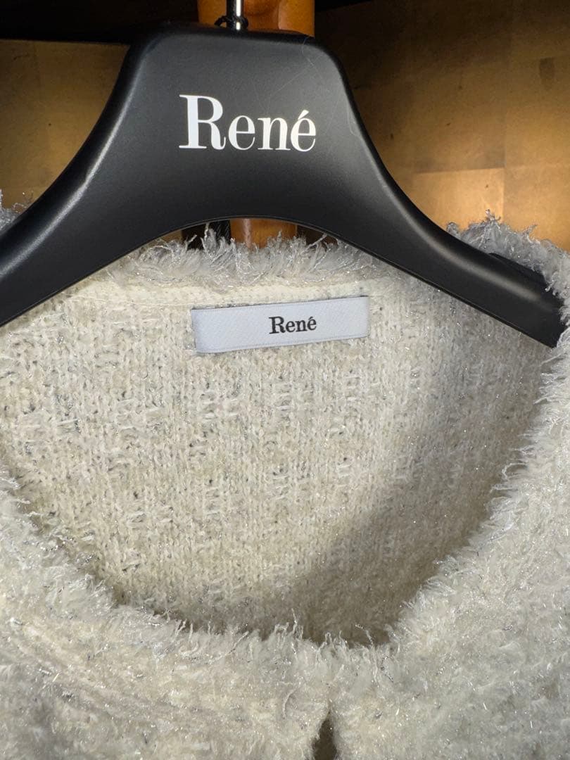 【Reneルネ】新品タグ付き定価74,300円ニットノーカラージャケット34