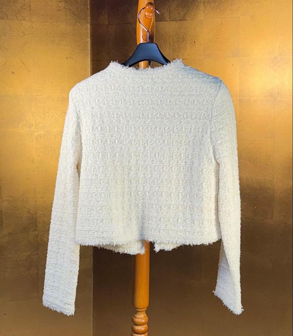 【Reneルネ】新品タグ付き定価74,300円ニットノーカラージャケット34