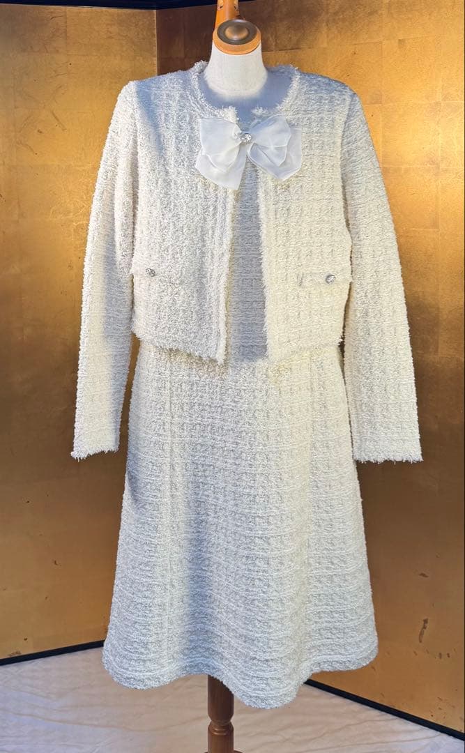 【Reneルネ】新品タグ付き定価74,300円ニットノーカラージャケット34