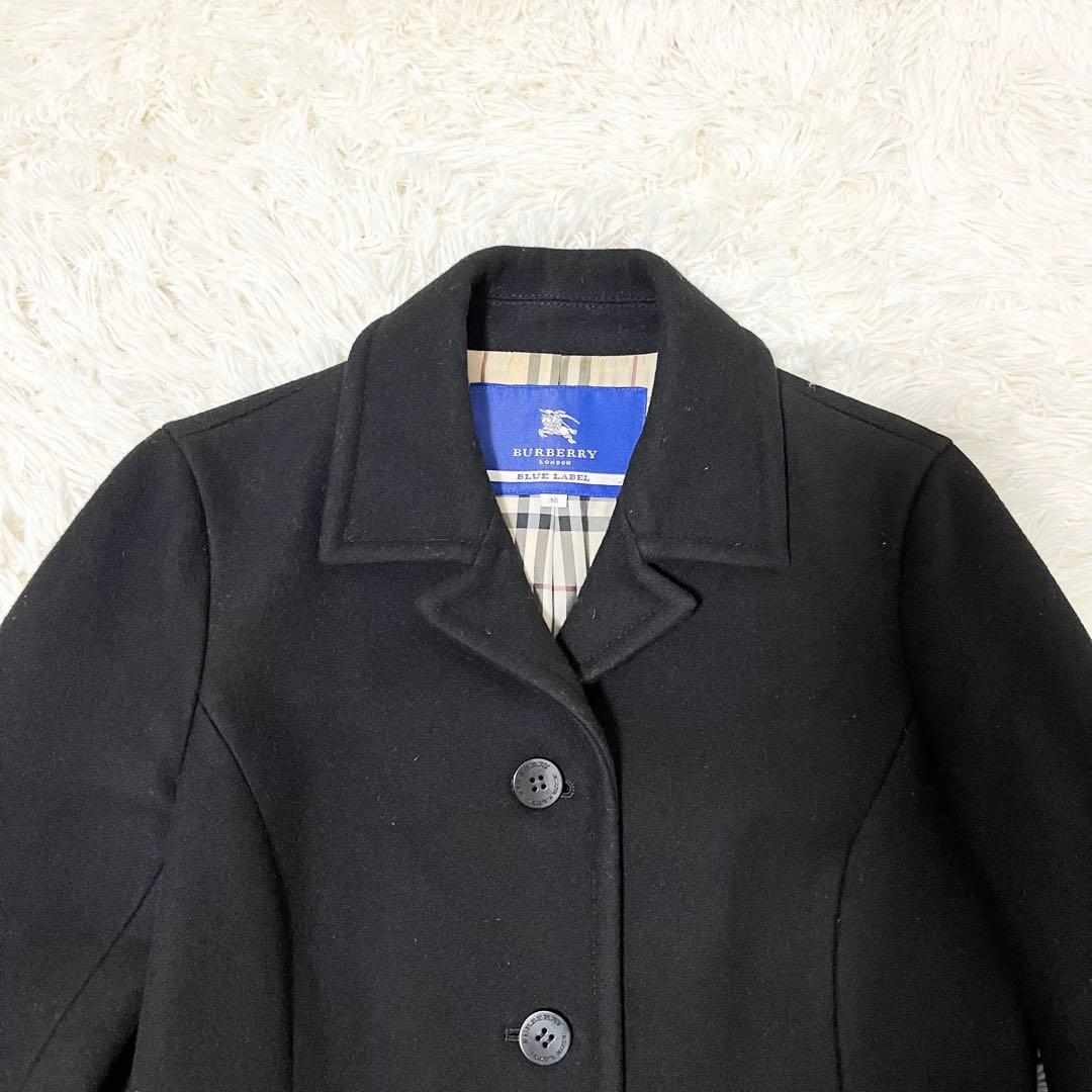 ✨美品✨バーバリーブルーレーベル　ステンカラーコート　ノバチェック　Aライン　M