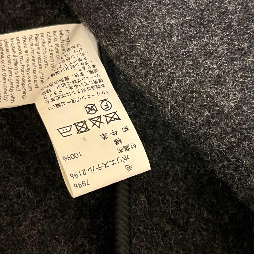 ダントン　ウールパイルラウンドカラージャケット　チャコール 38サイズ