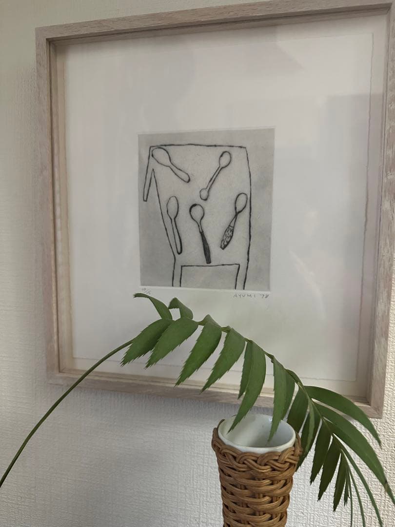 大橋歩銅版画「スプーン」初期の個展作品貴重Arneアルネa.アンドエーDANSK