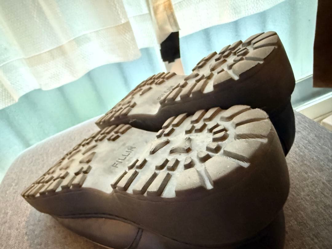 FILLIN UNOS DERBY 26cm 厚底黒レースアップシューズ