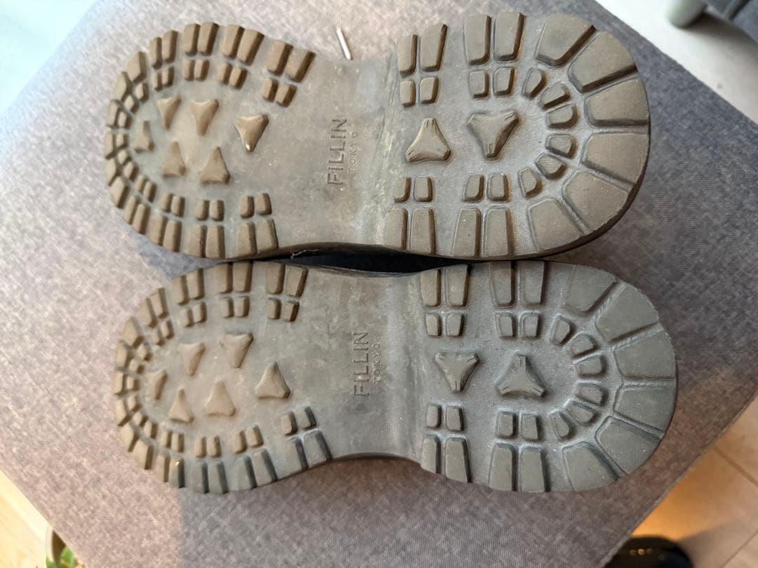 FILLIN UNOS DERBY 26cm 厚底黒レースアップシューズ