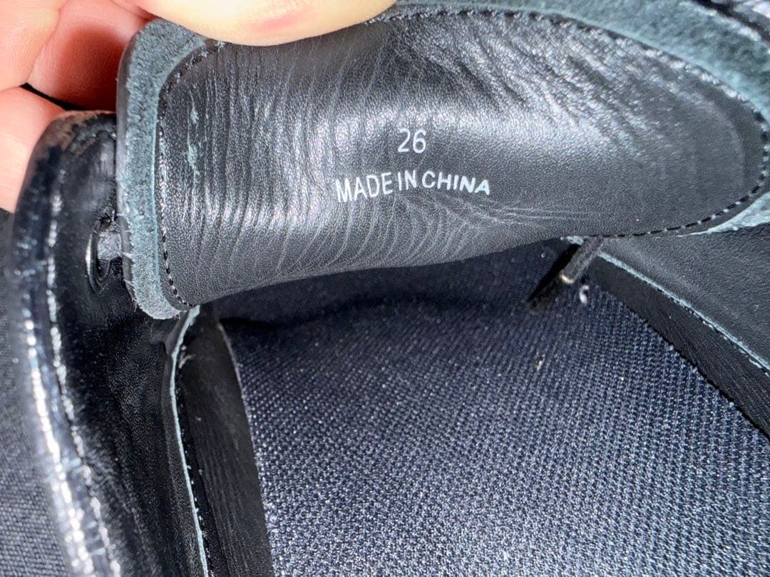 FILLIN UNOS DERBY 26cm 厚底黒レースアップシューズ