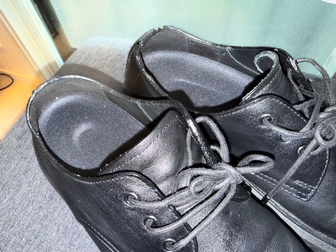 FILLIN UNOS DERBY 26cm 厚底黒レースアップシューズ