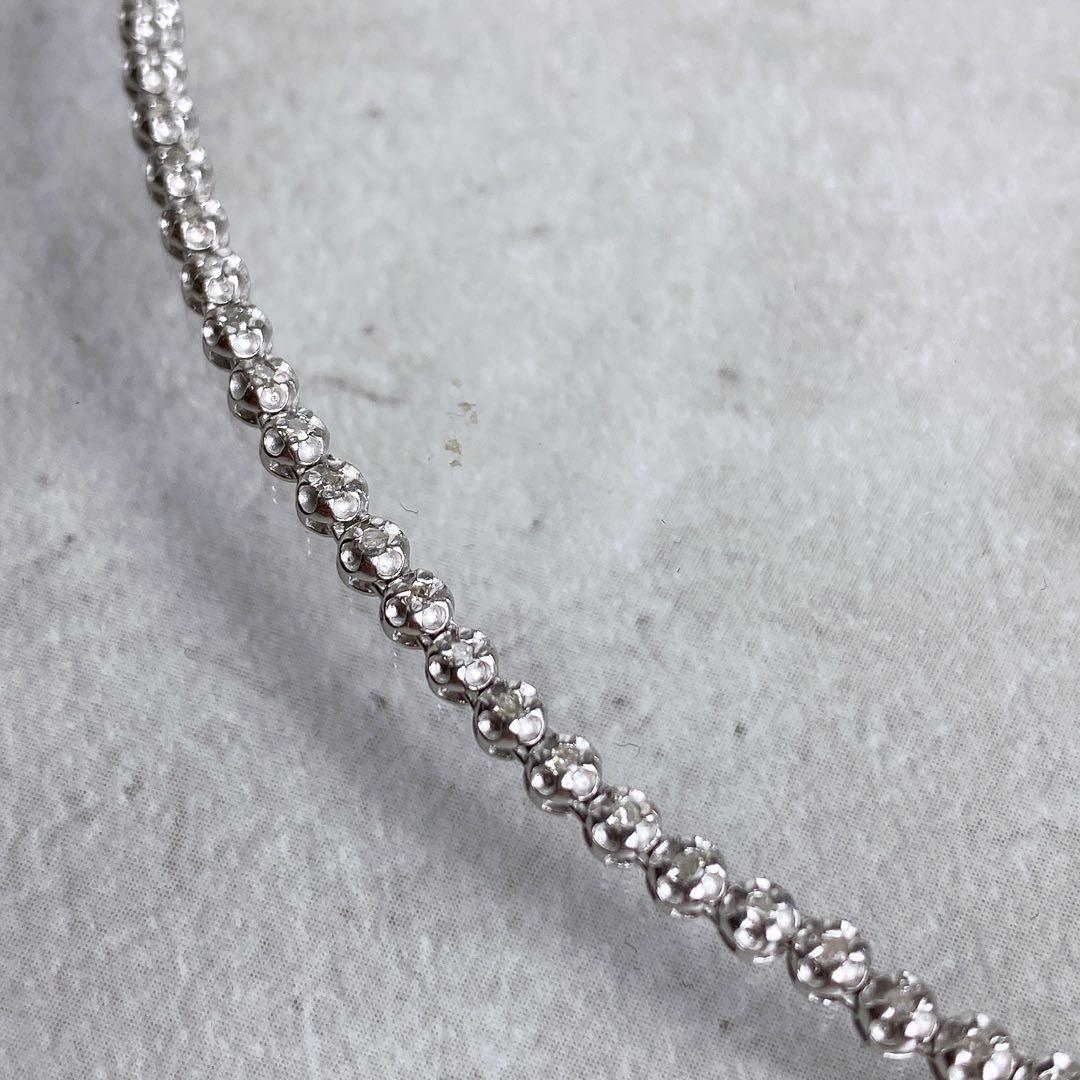 ダイヤモンド 1.00ct SV925 ネックレス テニスネックレス