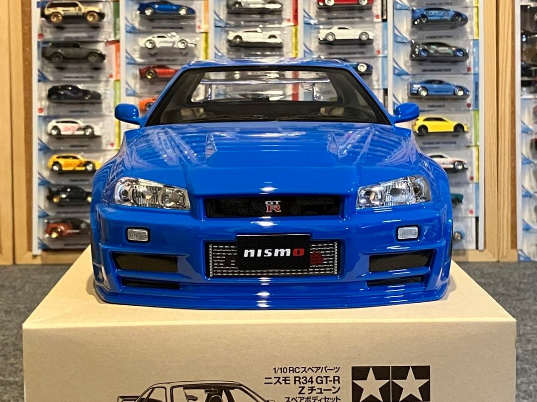 タミヤラジコン日産スカイラインGT-R R34塗装済 スペアボディ ブリリアント