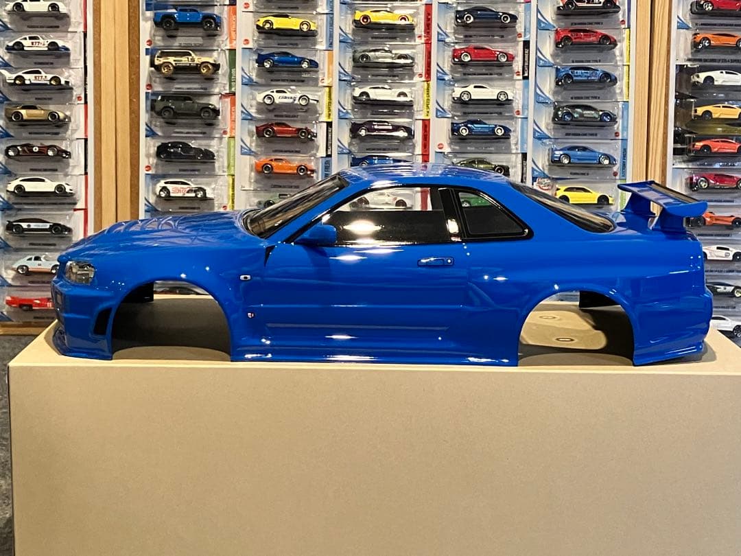 タミヤラジコン日産スカイラインGT-R R34塗装済 スペアボディ ブリリアント