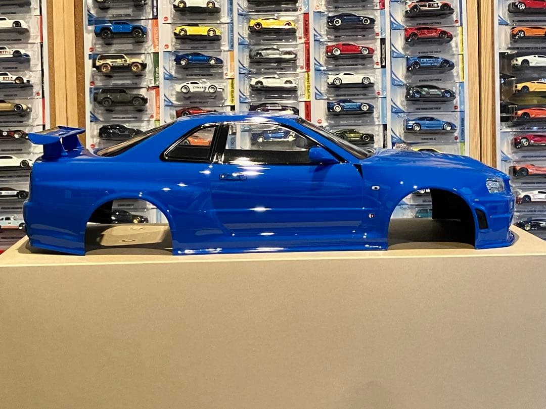 タミヤラジコン日産スカイラインGT-R R34塗装済 スペアボディ ブリリアント