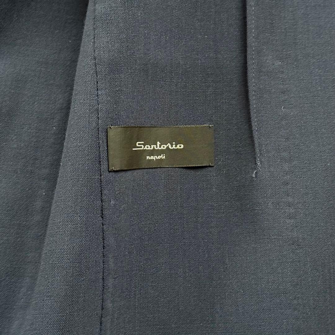 美品 テーラードジャケット 紺 シェルボタン サルトリオ イタリア製 50