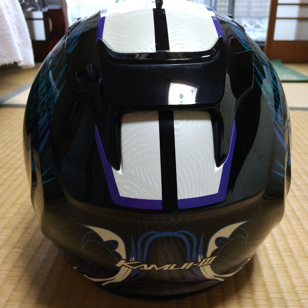 オージーケーカブトKAMUI3エテルノブラックブルー XLサイズ❰インカム付き❱