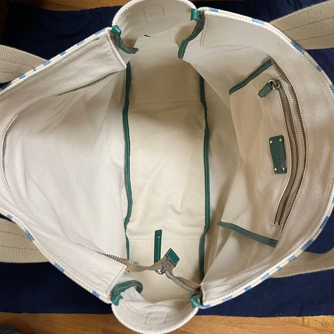 【美品】PRADA キャンバス オーストリッチ トートバッグ　汽車