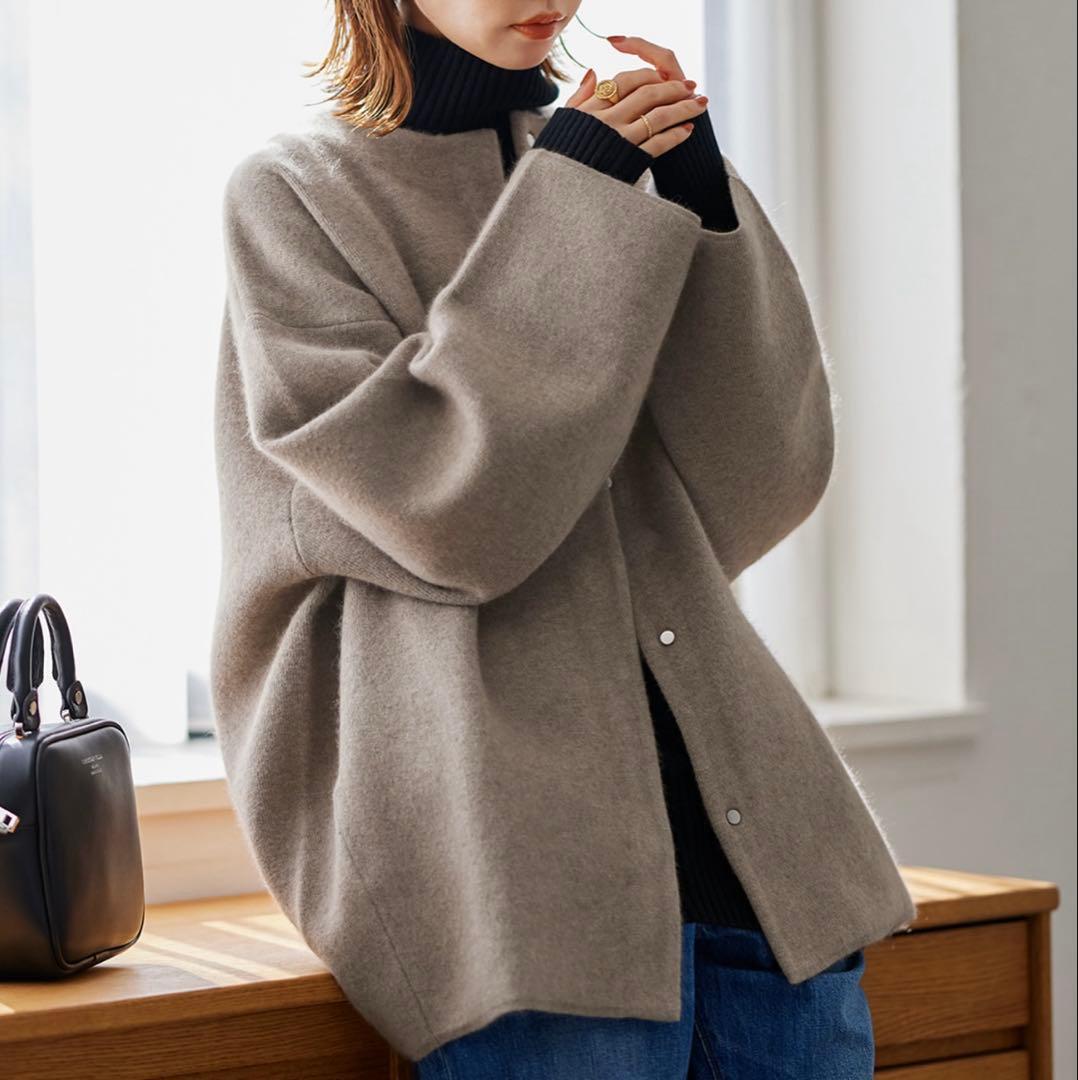 ジャーナルスタンダード　ダブルフェイスコクーンカーディガン　ニットジャケット