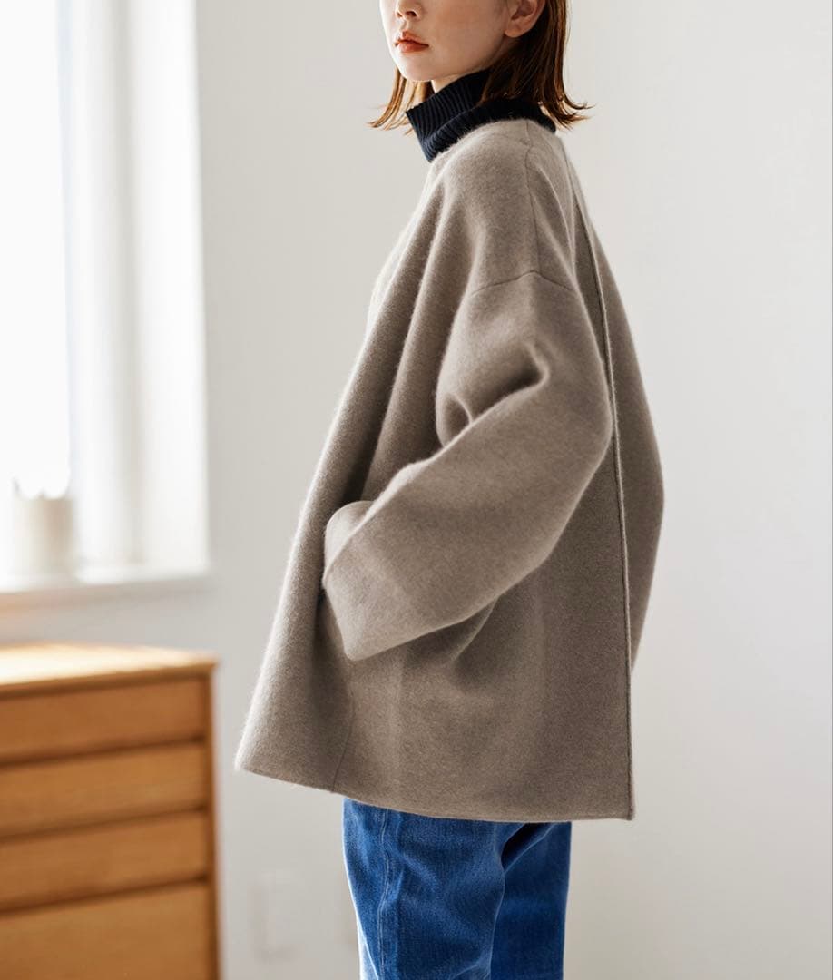 ジャーナルスタンダード　ダブルフェイスコクーンカーディガン　ニットジャケット