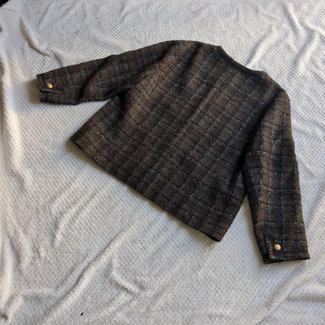 大きいサイズ17号　日本製INEDイネドノーカラーチェックジャケット