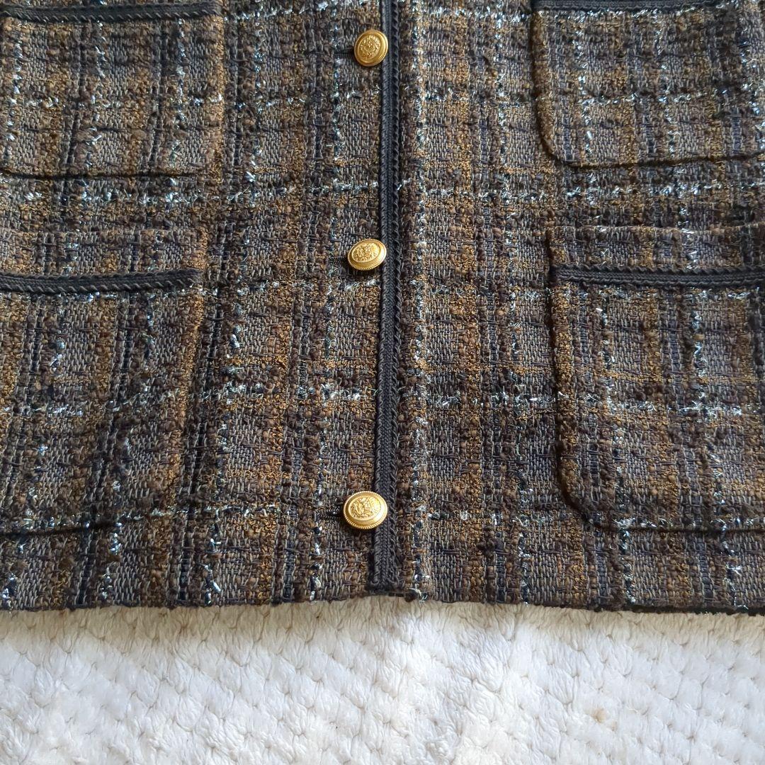 大きいサイズ17号　日本製INEDイネドノーカラーチェックジャケット