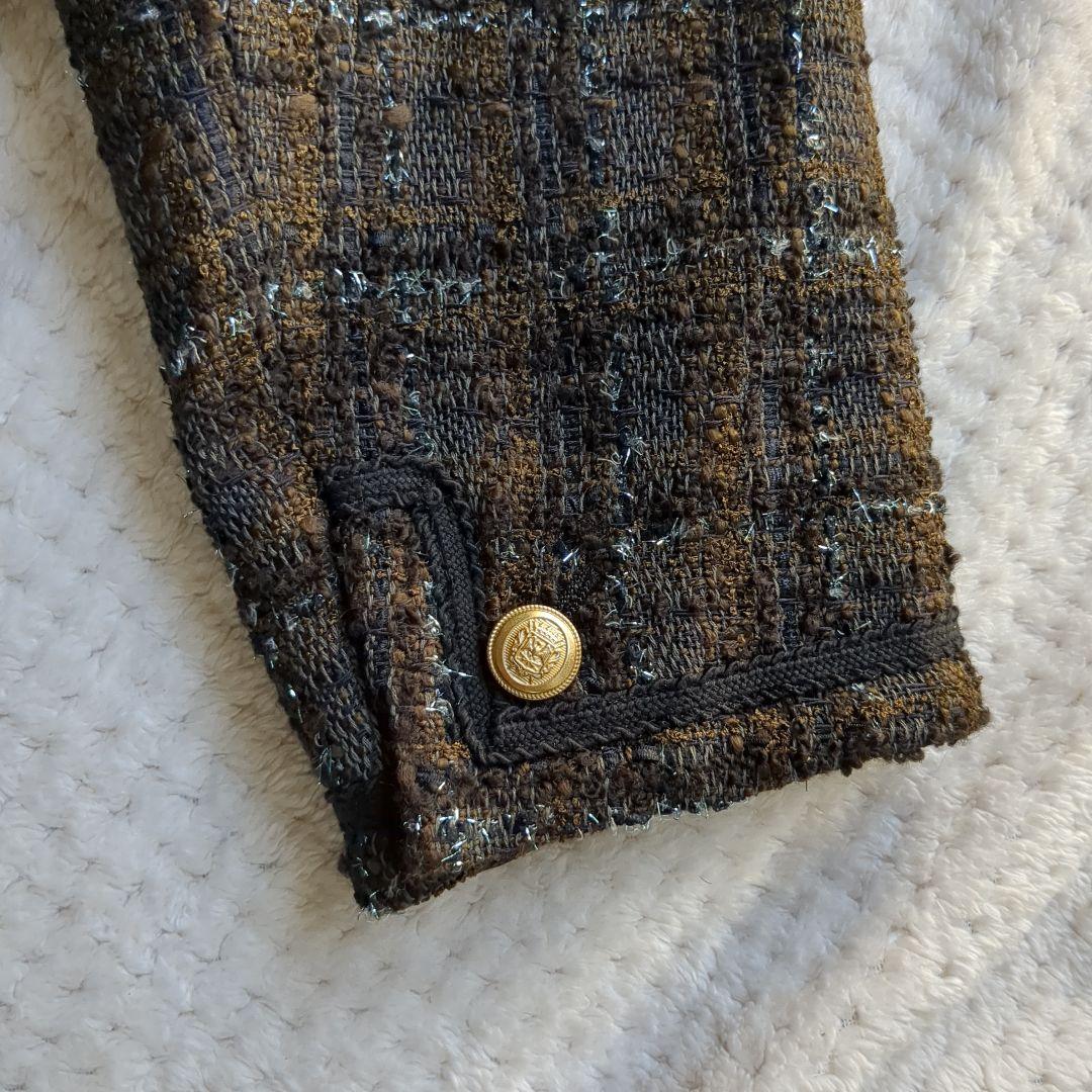 大きいサイズ17号　日本製INEDイネドノーカラーチェックジャケット