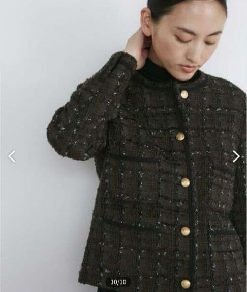 大きいサイズ17号　日本製INEDイネドノーカラーチェックジャケット