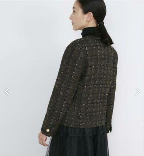 大きいサイズ17号　日本製INEDイネドノーカラーチェックジャケット