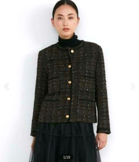 大きいサイズ17号　日本製INEDイネドノーカラーチェックジャケット