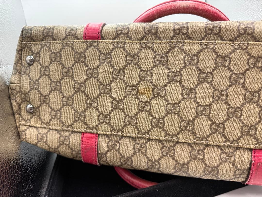 Gucci モノグラム トートバッグ ベージュ/ピンク