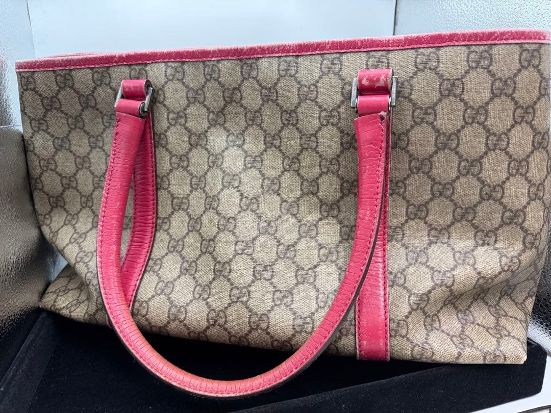 Gucci モノグラム トートバッグ ベージュ/ピンク