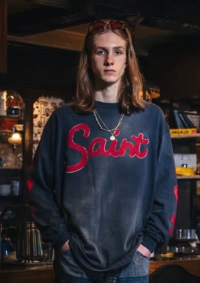 【SAINT MICHAEL】LS TEE FOOT PRINT