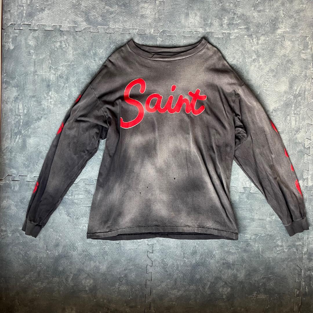 【SAINT MICHAEL】LS TEE FOOT PRINT