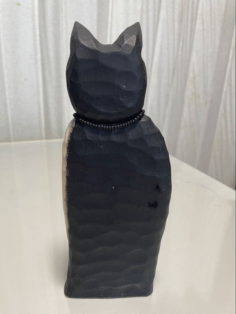 黒白猫のアンティーク置物4体セット James Haddonアメリカ木彫作家