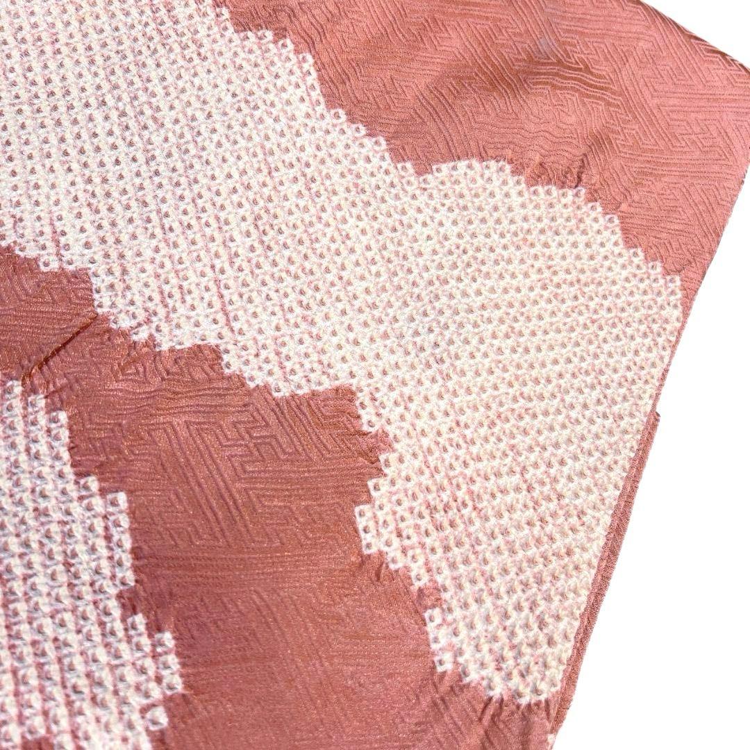 名古屋帯　絞り　雲模様　紗綾形地紋　鹿の子　着物　094b p