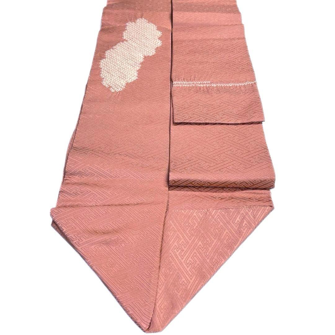 名古屋帯　絞り　雲模様　紗綾形地紋　鹿の子　着物　094b p