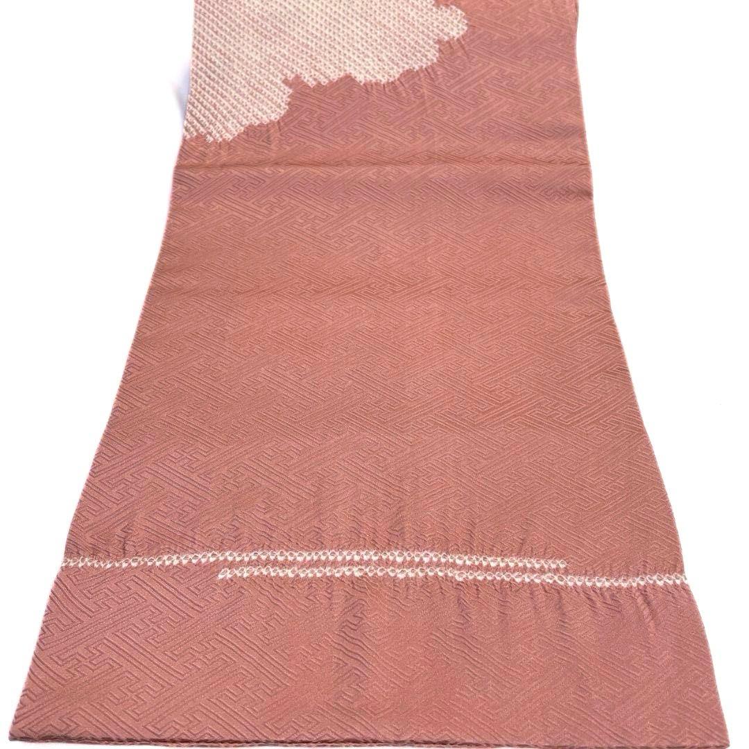 名古屋帯　絞り　雲模様　紗綾形地紋　鹿の子　着物　094b p